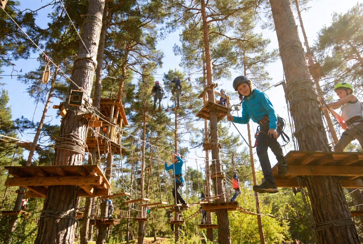 Zipline- en boomstructuur bij Avrieux, Maurienne