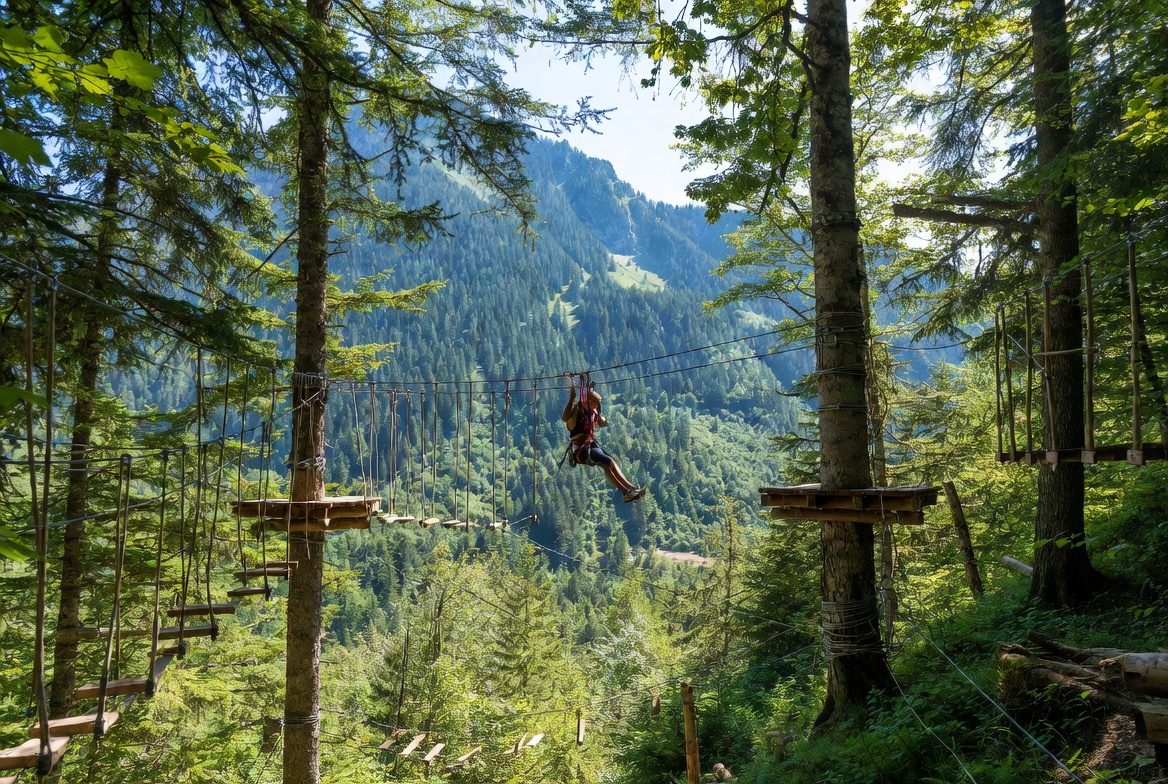 Treetop cursus bij La Forêt de l'Enfer, Valloire