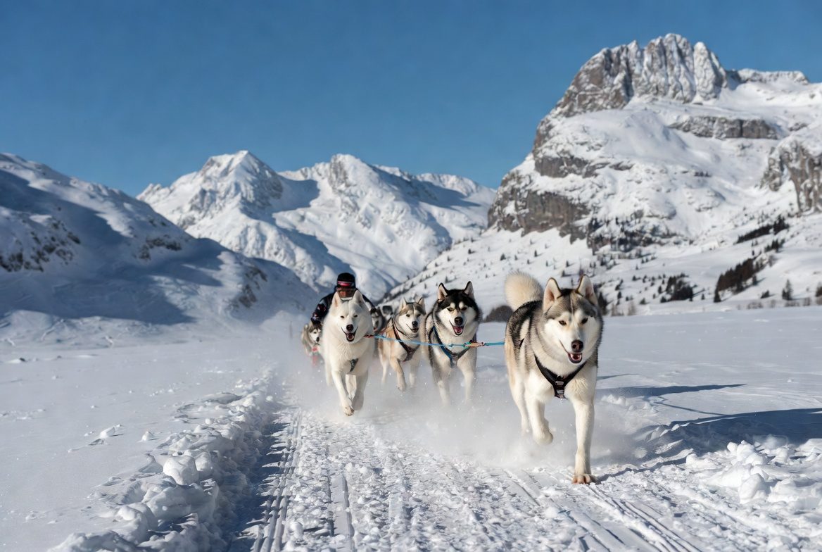 Squadra di cani vicino a Aussois, Haute Maurienne