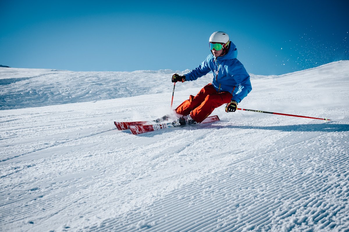 Groomed pista da sci a Courchevel, Les 3 Vallées
