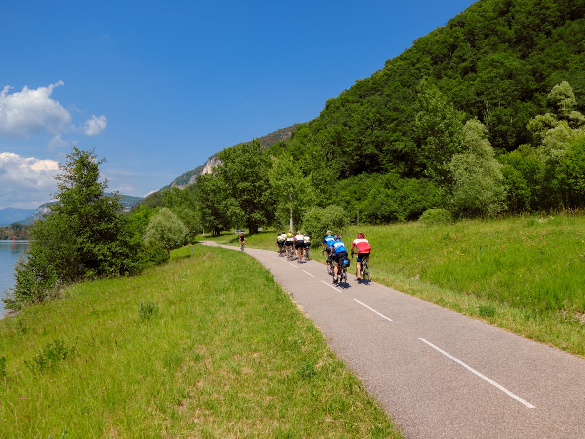 Radfahren Greenway entlang Lac du Bourget, Savoie